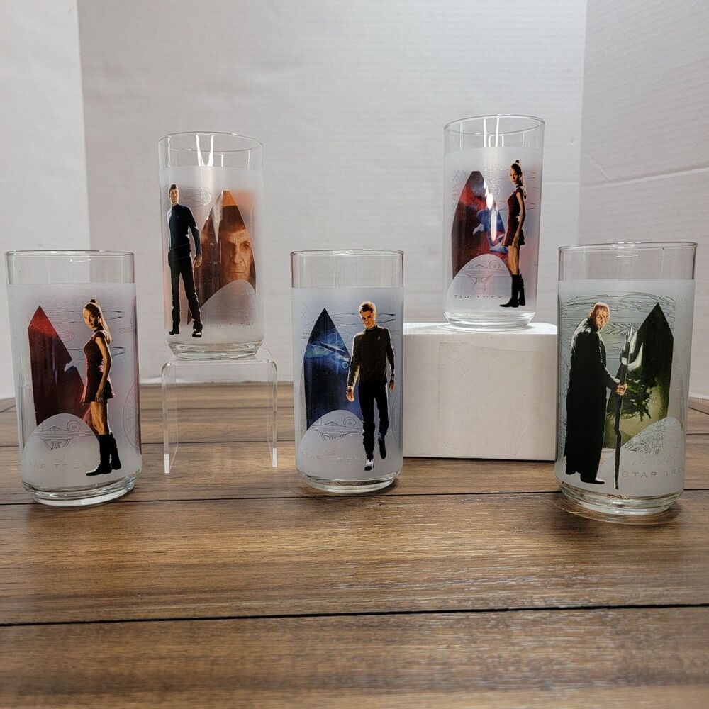 Set of 5 Star Trek Glasses Movie JJ Abrams